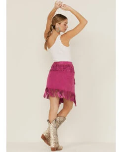 Double D Ranch Women's Chaperros Fringe Suede Skirt -Country Clothing Store 2000364069 650 P3