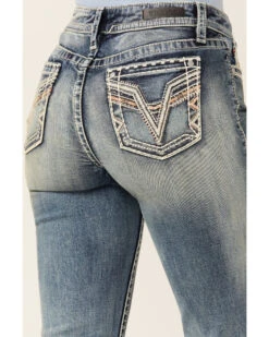 Vigoss Women's Mid Straight Vintage V-Pocket Denim Jeans 9 Vigoss Women's Mid Straight Vintage V-Pocket Denim Jeans -Country Clothing Store 2000364126 400 P3