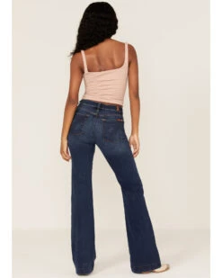 7 For All Mankind Women's Medium Wash Mid Rise Dojo Trouser Flare Jeans 8 7 For All Mankind Women's Medium Wash Mid Rise Dojo Trouser Flare Jeans -Country Clothing Store 2000364276 400 P1