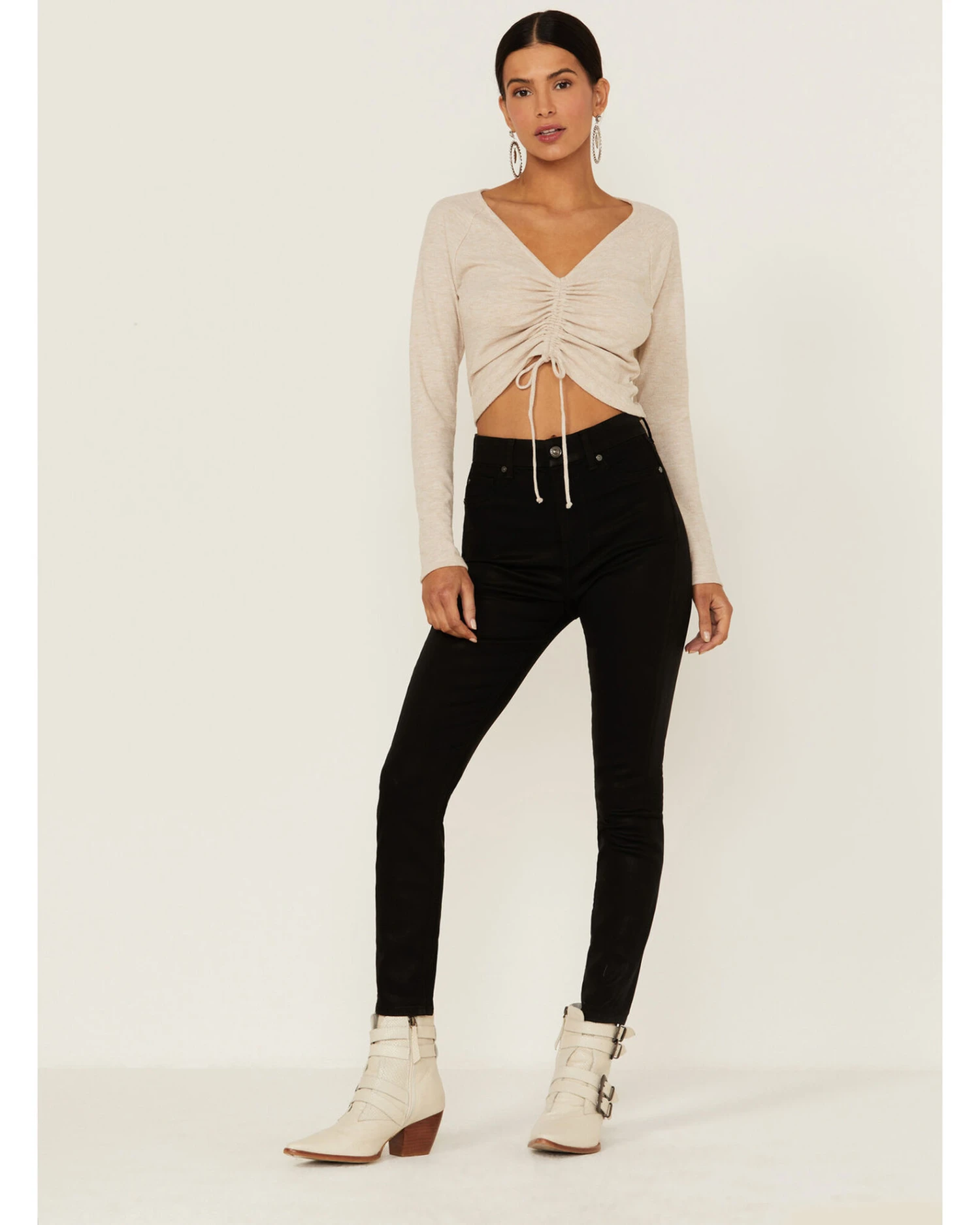 7 For All Mankind Women's Coated High Waist Ankle Skinny Jeans 6 7 For All Mankind Women's Coated High Waist Ankle Skinny Jeans - Image 4