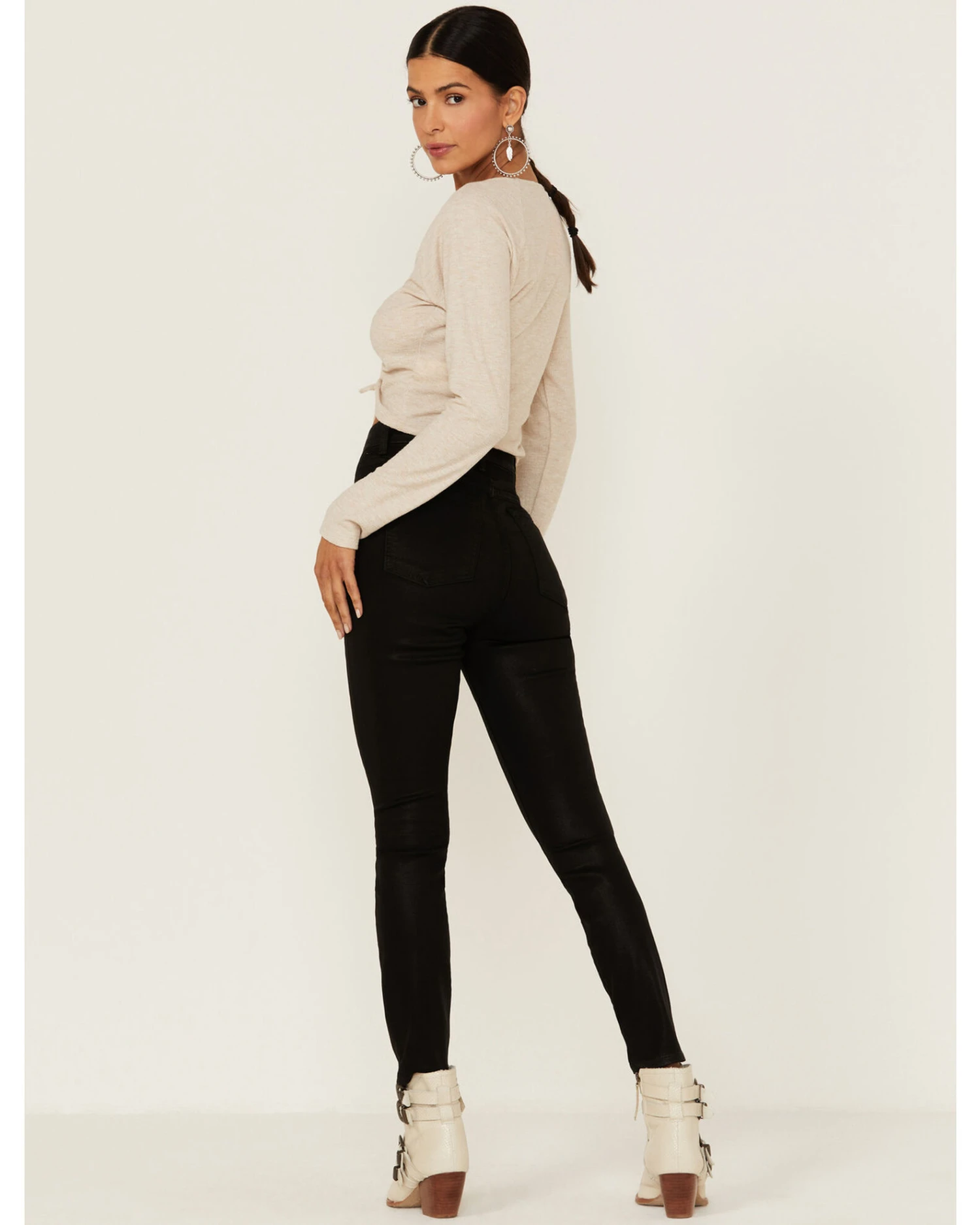 7 For All Mankind Women's Coated High Waist Ankle Skinny Jeans 3 7 For All Mankind Women's Coated High Waist Ankle Skinny Jeans