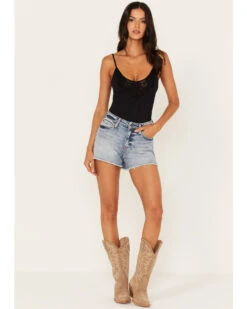 Idyllwind Women's Medium Wash Super High Risin' Raw Hem Shorts -Country Clothing Store 2000364328 414 P1