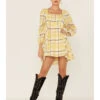 Miss Me Women's Plaid Print Babydoll Dress