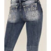Miss Me Women's Dark Wash Mid Rise Puff Cross Tonal Denim Bootcut Jeans -Country Clothing Store 2000364479 400 P2