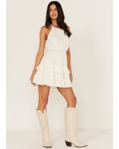 Shyanne Women's Swiss Dot Embroidered Halter Neck Dress -Country Clothing Store 2000364747 100 P2