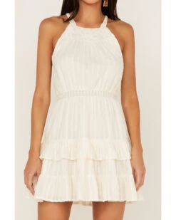 Shyanne Women's Swiss Dot Embroidered Halter Neck Dress -Country Clothing Store 2000364747 100 P3