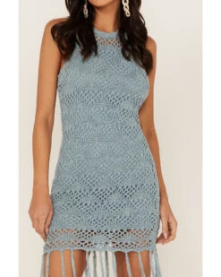 Shyanne Women's Yarn Crochet Fringe Trim Midi Dress 11 Shyanne Women's Yarn Crochet Fringe Trim Midi Dress -Country Clothing Store 2000364789 450 P4