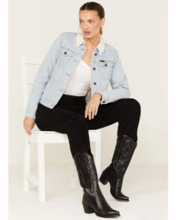 Wrangler Retro Women's Sherpa Lined Light Wash Denim Jacket