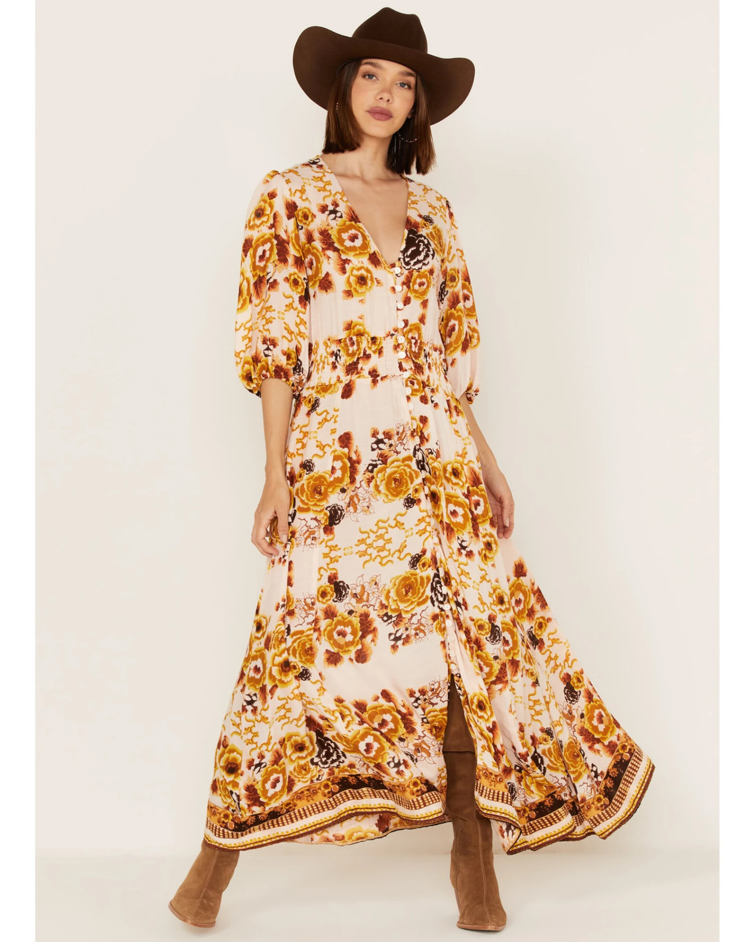 Talisman Women's Malicon Floral Print Puff Sleeve Maxi Dress 4 Talisman Women's Malicon Floral Print Puff Sleeve Maxi Dress - Image 2