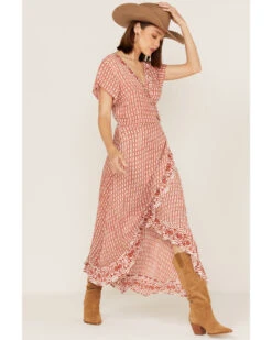 Talisman Women's Palm Springs Print Short Sleeve Maxi Wrap Dress -Country Clothing Store 2000365270 600 P1