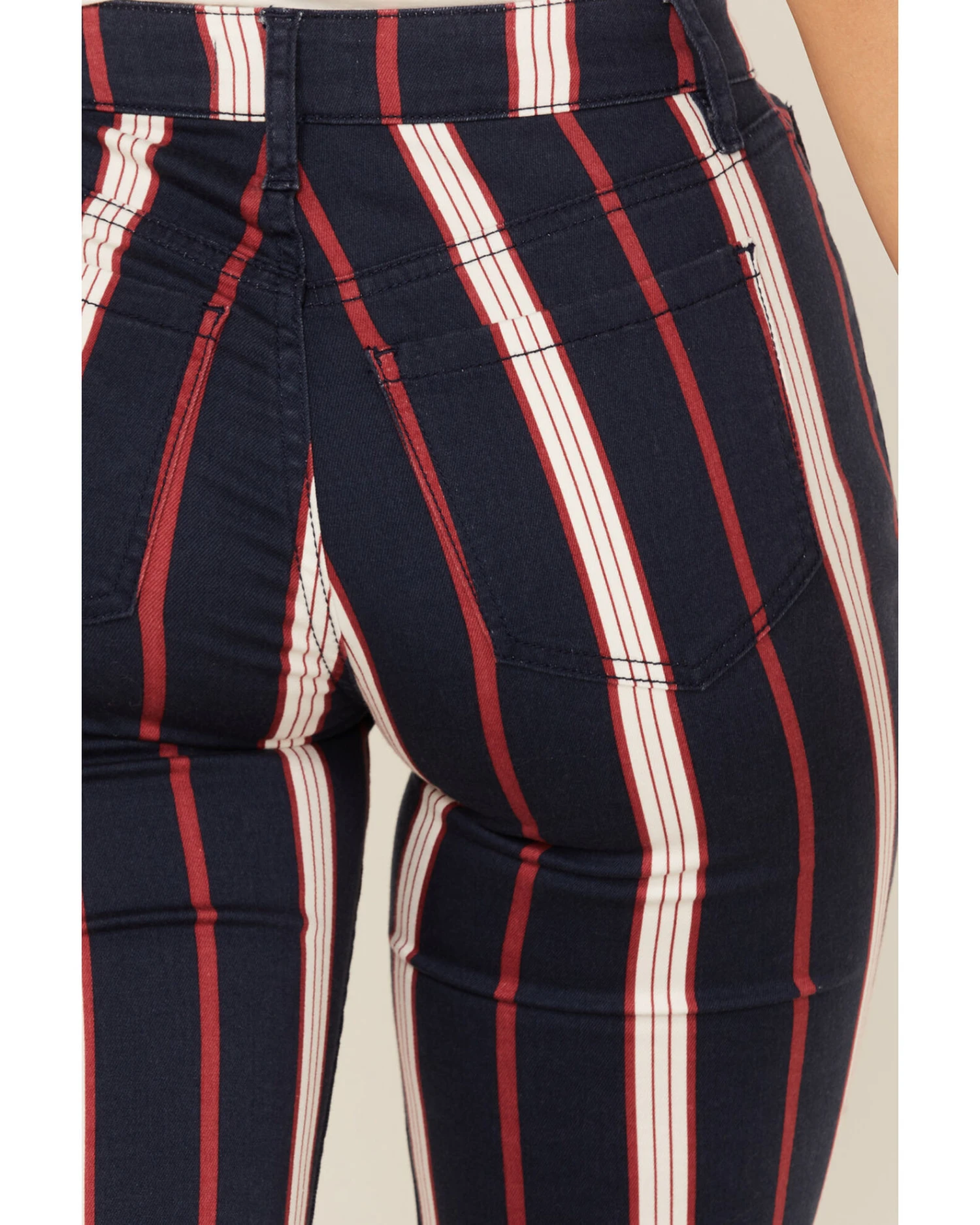 Shyanne Women's High Rise Stripe Super Flare Jeans 3 Shyanne Women's High Rise Stripe Super Flare Jeans