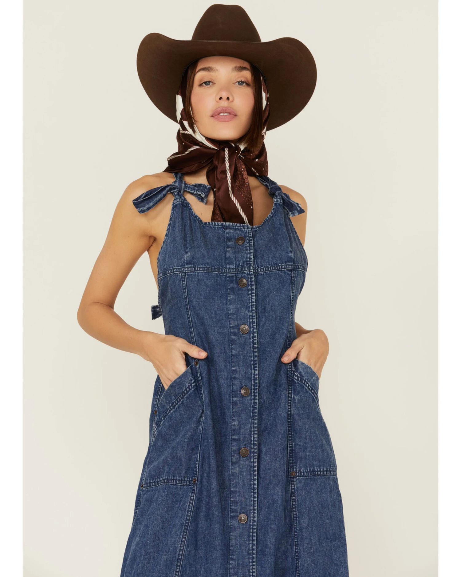 Free People Women's Time After Time Denim Midi Dress 6 Free People Women's Time After Time Denim Midi Dress - Image 4