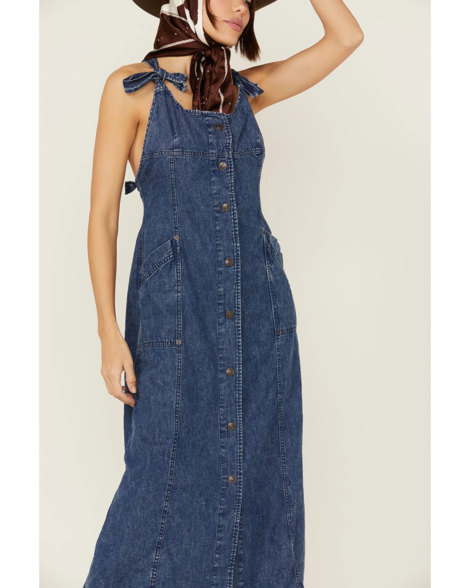Free People Women's Time After Time Denim Midi Dress 4 Free People Women's Time After Time Denim Midi Dress - Image 2