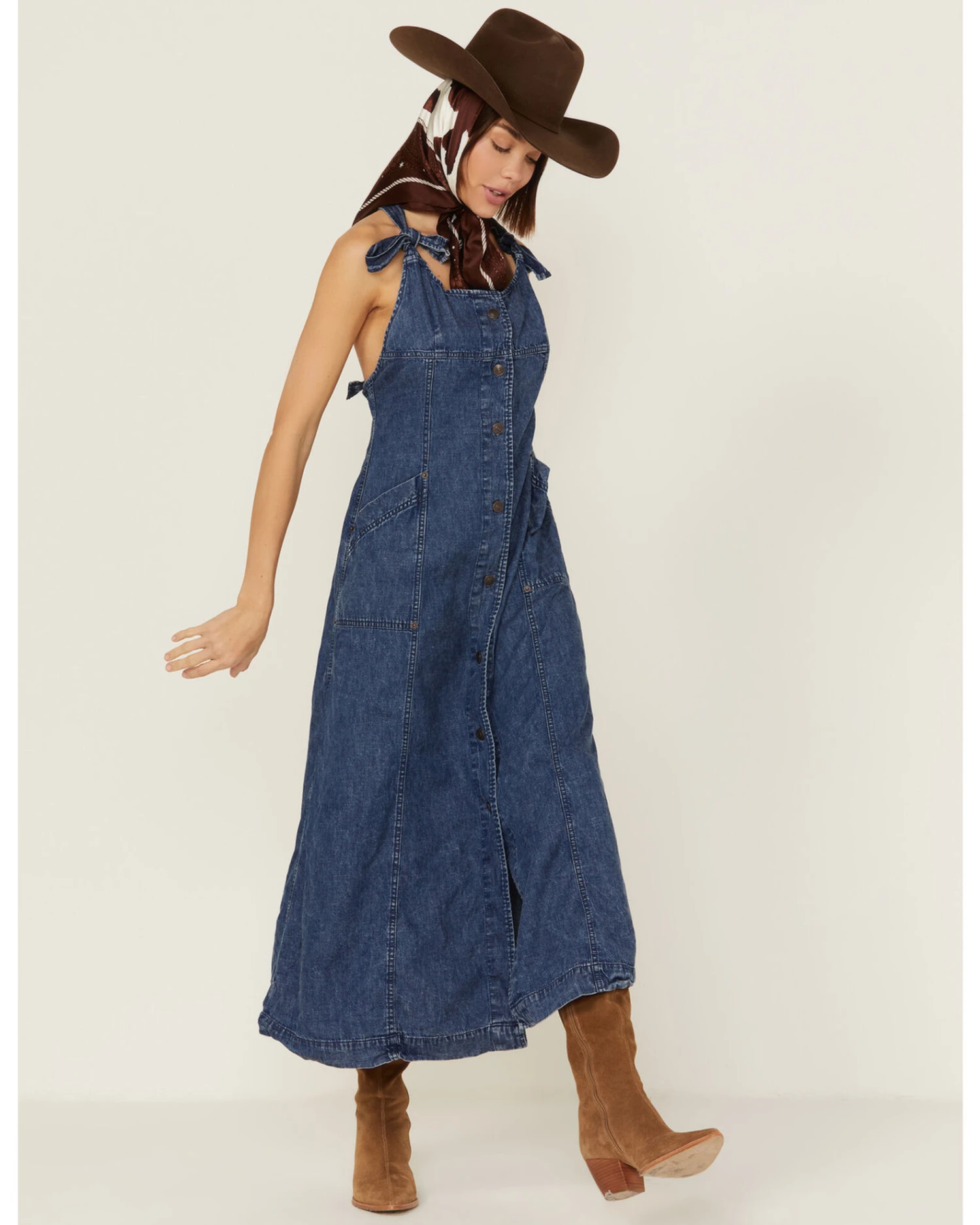 Free People Women's Time After Time Denim Midi Dress 5 Free People Women's Time After Time Denim Midi Dress - Image 3
