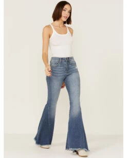 Sneak Peek Women's High Rise Super Flare Raw Hem Jeans -Country Clothing Store 2000366402 400 P1