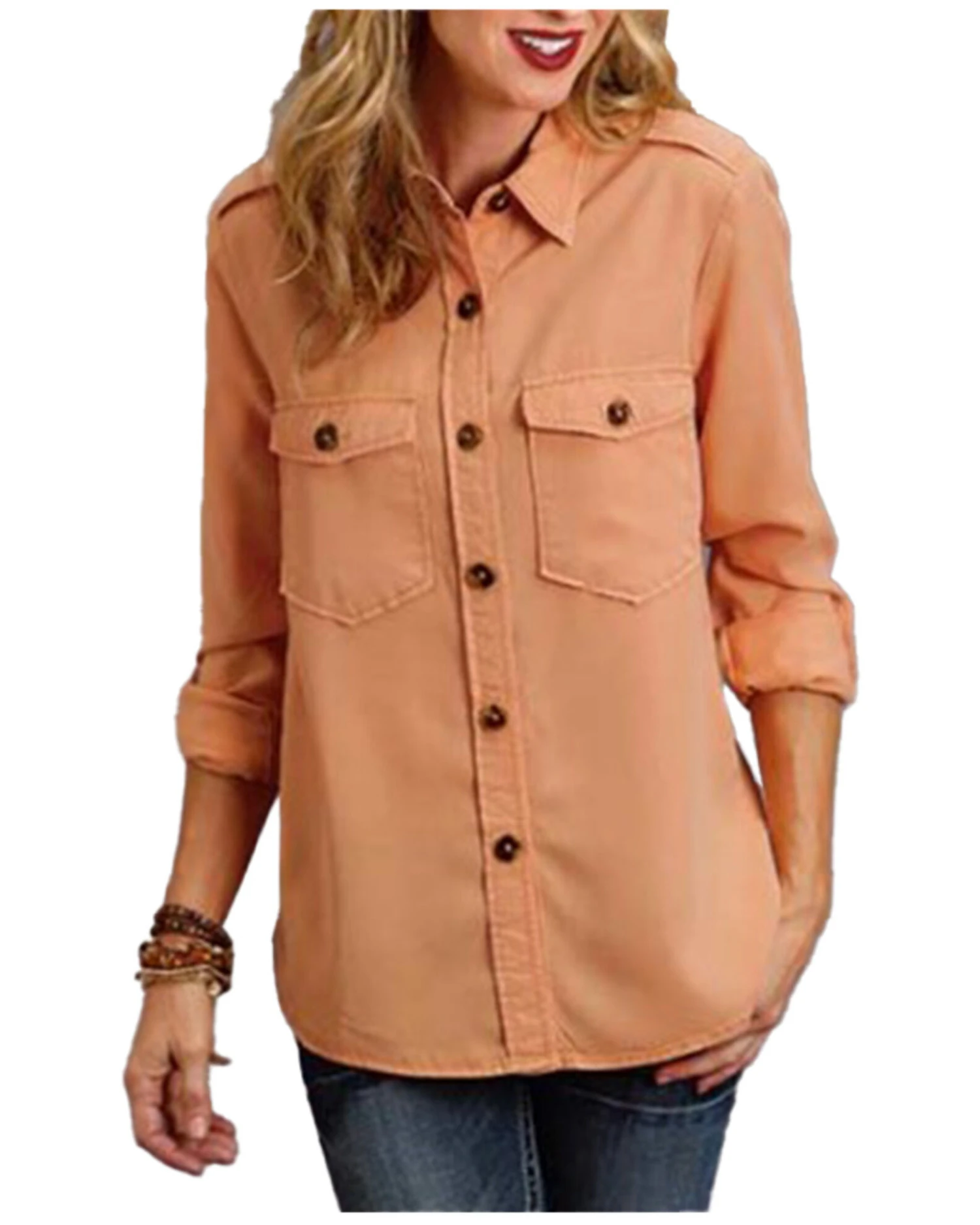 Stetson Women's Lyocell Button-Front Shirt Jacket 4 Stetson Women's Lyocell Button-Front Shirt Jacket - Image 2