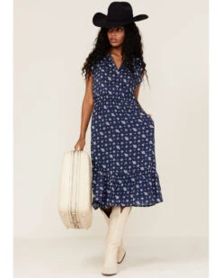 Stetson Women's Ditsy Floral Paisley Print Ruffle Flounce Midi Dress -Country Clothing Store 2000366898 400 P1