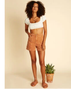 Billabong X Wrangler Women's High Rise According To Corduroy Shorts