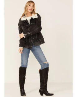 Free People Women's Ariel Cozy Denim Bomber Jacket -Country Clothing Store 2000368013 001 P4