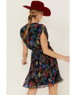 Molly Bracken Women's Floral Print Pleated Short Sleeve Dress -Country Clothing Store 2000368849 001 P3