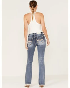 Miss Me Women's Ombre Embroidered Sequin Medium Wash Stretch Bootcut Jeans -Country Clothing Store 2000369050 414 P1