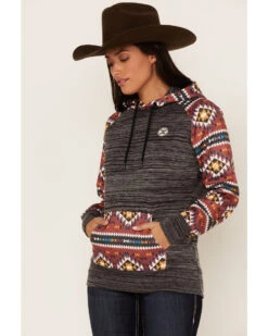 Hooey Women's Southwestern Contrast Print Summit Hoodie -Country Clothing Store 2000369085 022 P2