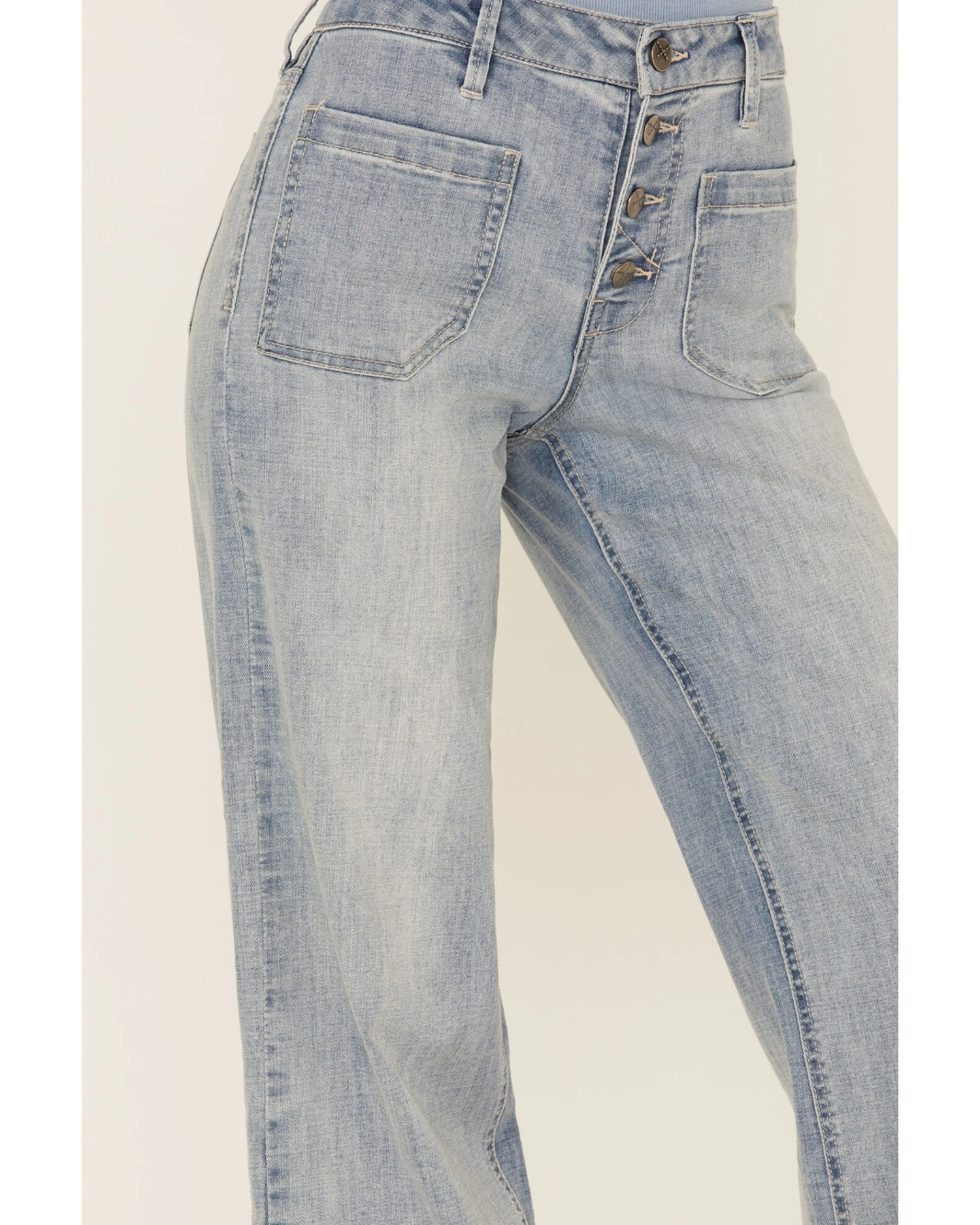 Unpublished Denim Women's Greta Lotus Crop Wide Jeans 4 Unpublished Denim Women's Greta Lotus Crop Wide Jeans - Image 2