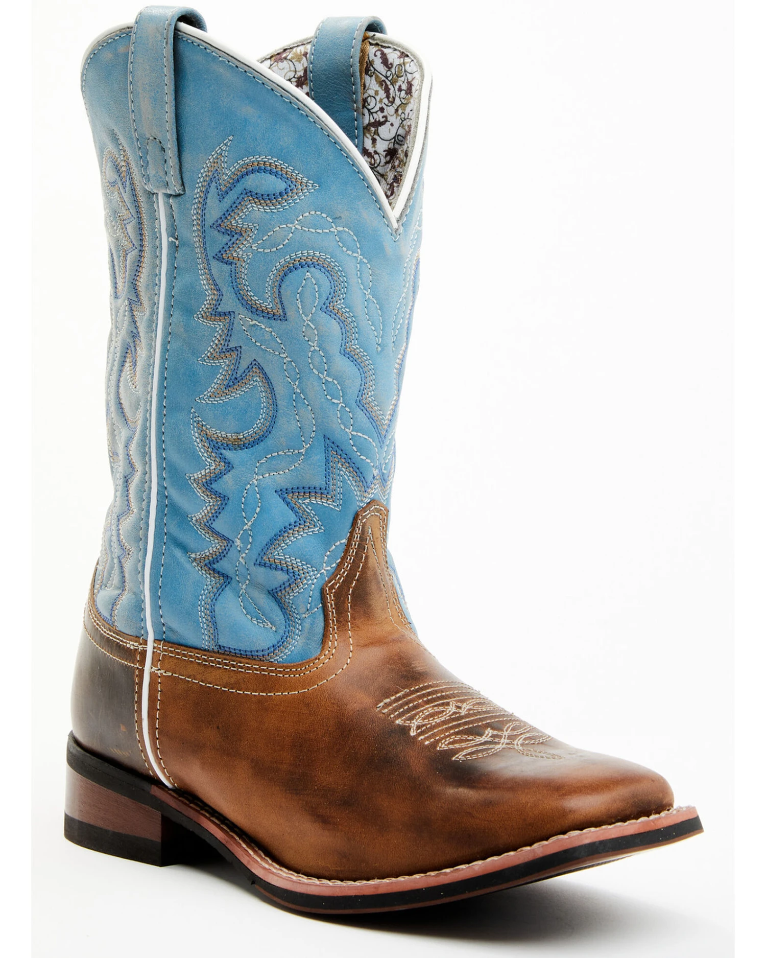 Laredo Women's Darla Embroidered Burnished Leather Western Performance Boots - Broad Square Toe 3 Laredo Women's Darla Embroidered Burnished Leather Western Performance Boots - Broad Square Toe