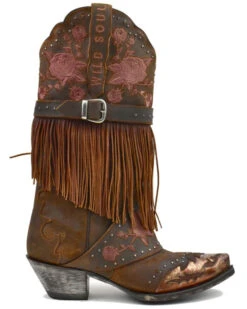 Dan Post Women's Bed Of Roses Fringe Embroidered Western Boot - Snip Toe -Country Clothing Store 2000371108 235 P2