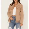 Fornia Women's Fringe Faux Leather Fringe Zip Jacket -Country Clothing Store 2000371795 250 P1