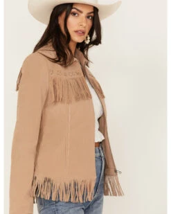Fornia Women's Fringe Faux Leather Fringe Zip Jacket -Country Clothing Store 2000371795 250 P2