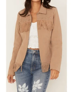 Fornia Women's Fringe Faux Leather Fringe Zip Jacket -Country Clothing Store 2000371795 250 P3
