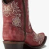 Corral Women's Flowered Embroidery Ankle Western Booties - Snip Toe -Country Clothing Store 2000371810 920 P4