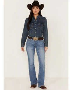 Ariat Women's R.E.A.L. Light Wash Mid Rise Allessandra Bootcut Jeans -Country Clothing Store 2000372213 400 P1