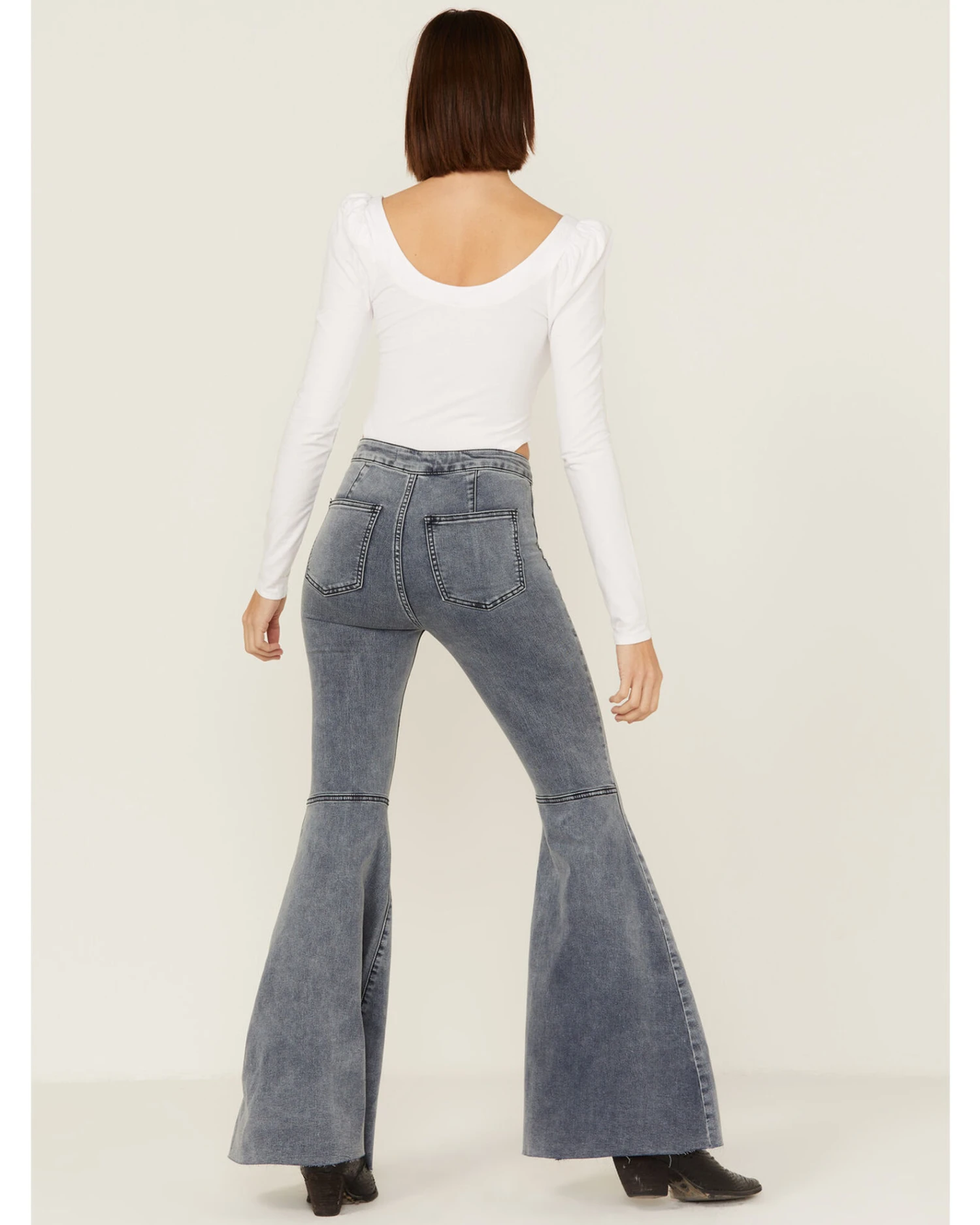 Free People Women's Just Float On Cloudy Indigo Flare Jeans 5 Free People Women's Just Float On Cloudy Indigo Flare Jeans - Image 3