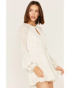 Shyanne Women's Eyelet Lace Long Sleeve Mini Dress -Country Clothing Store 2000372956 103 P1