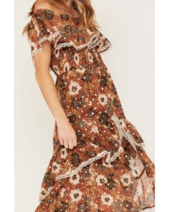 Shyanne Women's Floral Print Off-Shoulder Ruffle Maxi Dress -Country Clothing Store 2000372967 203 P3