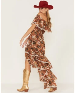 Shyanne Women's Floral Print Off-Shoulder Ruffle Maxi Dress -Country Clothing Store 2000372967 203 P4