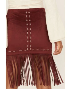 Shyanne Women's Embroidered Southwestern Fringe Mini Skirt -Country Clothing Store 2000373013 646 P4