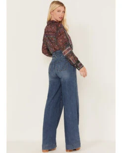 Shyanne Women's Medium Wash High Rise Belted Trouser Wide Jeans -Country Clothing Store 2000373379 414 P3