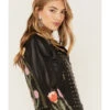 Idyllwind Women's Cactus Bloom Floral Patchwork Leather Moto Jacket