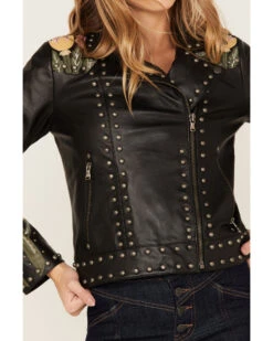 Idyllwind Women's Cactus Bloom Floral Patchwork Leather Moto Jacket -Country Clothing Store 2000373395 001 P4