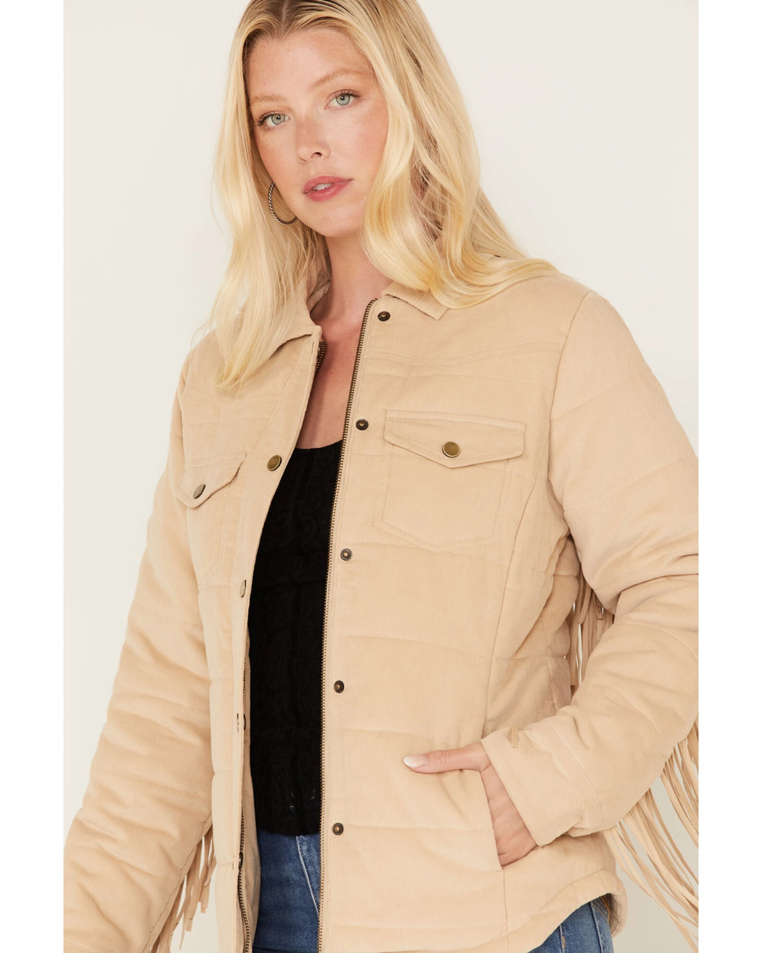 Idyllwind Women's Knox Corduroy Fringe Puffer Jacket 4 Idyllwind Women's Knox Corduroy Fringe Puffer Jacket - Image 2