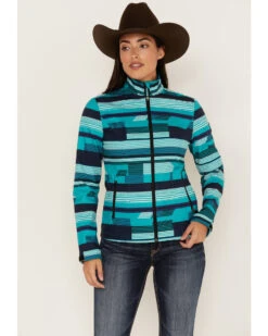 RANK 45 Women's Abstract Striped Softshell Jacket -Country Clothing Store 2000373426 440 P1