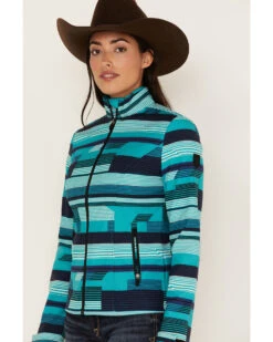RANK 45 Women's Abstract Striped Softshell Jacket -Country Clothing Store 2000373426 440 P2