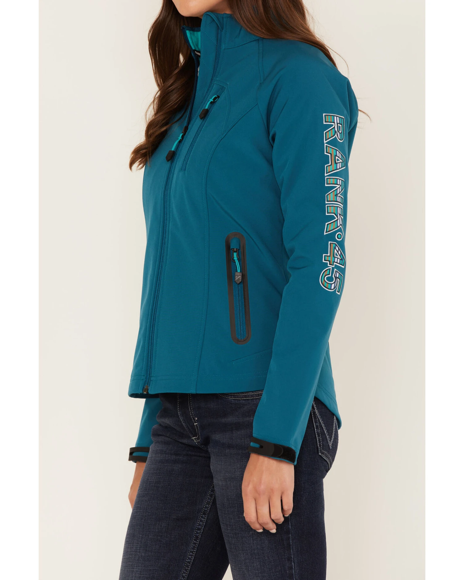 RANK 45 Women's Walla Striped Logo Softshell Jacket 4 RANK 45 Women's Walla Striped Logo Softshell Jacket - Image 2