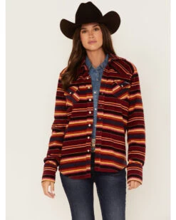 Cinch Women's Serape Stripe Fleece Western Snap Shacket -Country Clothing Store 2000373546 600 P1