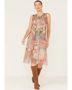Johnny Was Women's Elisha Floral Print Mesh Slip Dress -Country Clothing Store 2000373880 000 P1