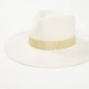 San Diego Hat Company Women's Cream & Gold Jacquard Band Fedora Hat -Country Clothing Store 2000374592 110 P1