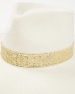 San Diego Hat Company Women's Cream & Gold Jacquard Band Fedora Hat -Country Clothing Store 2000374592 110 P2
